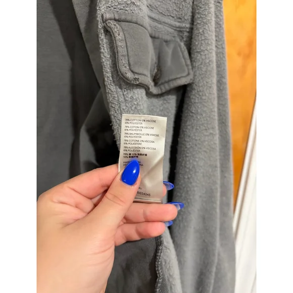Free People Ruby Jacket Women’s Grey Fleece Oversized Casual Shacket XS - Picture 6 of 8